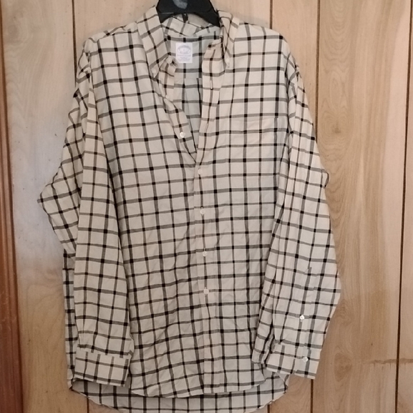 Brooks Brothers Other - Brooks Brothers Beige and Black Plaid Casual Button Down Shirt